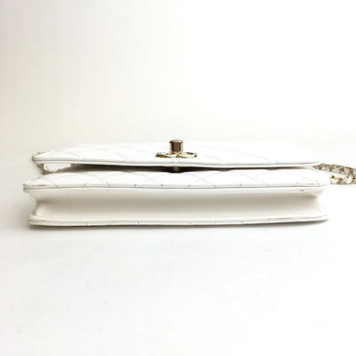 Chanel Trendy Wallet On Chain (WOC) White Lambskin LGHW