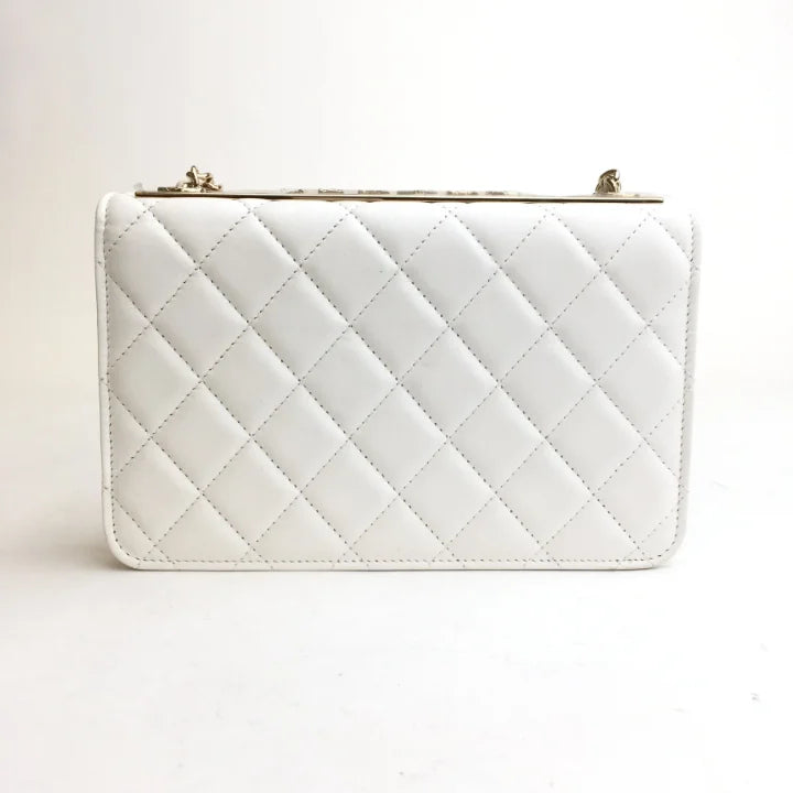 Chanel Trendy Wallet On Chain (WOC) White Lambskin LGHW