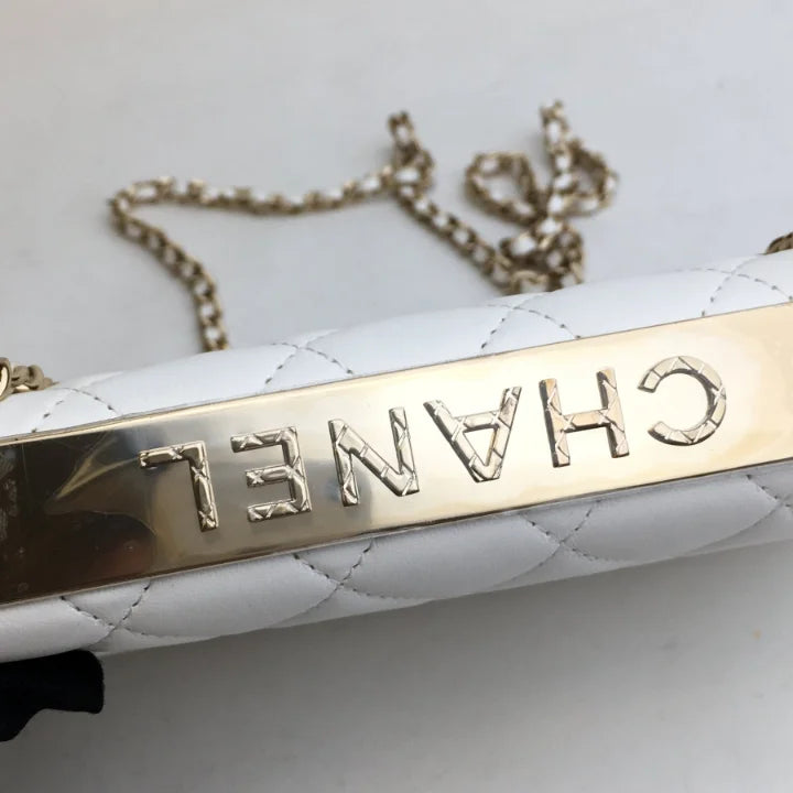 Chanel Trendy Wallet On Chain (WOC) White Lambskin LGHW