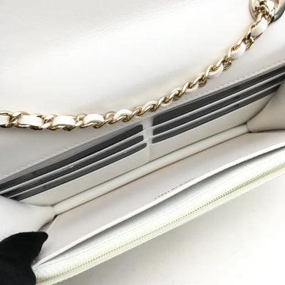 Chanel Trendy Wallet On Chain (WOC) White Lambskin LGHW