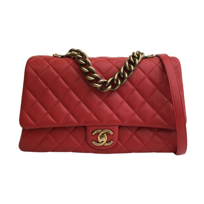 Chanel Paris-Rome Trapezio Flap Red Calfskin AGHW