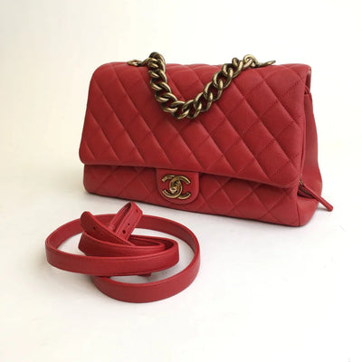 Chanel Paris-Rome Trapezio Flap Red Calfskin AGHW