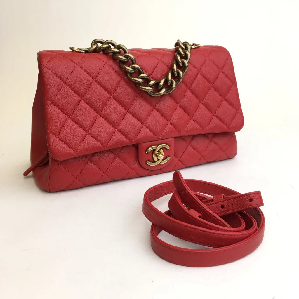 Chanel Paris-Rome Trapezio Flap Red Calfskin AGHW