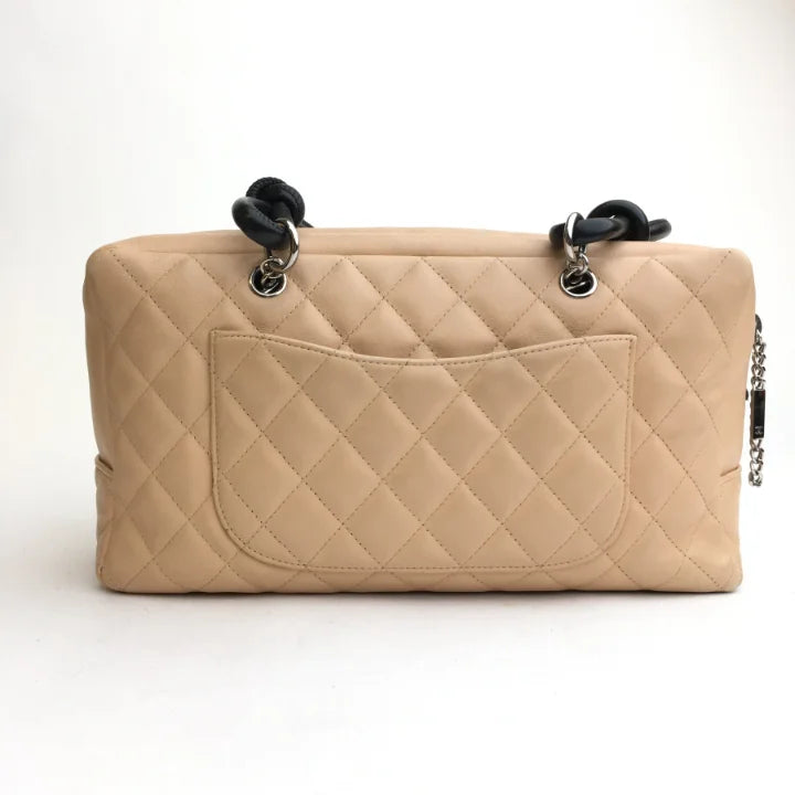 Chanel Cambon Bowling Bag Beige Calfskin SHW