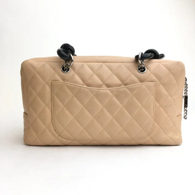 Chanel Cambon Bowling Bag Beige Calfskin SHW