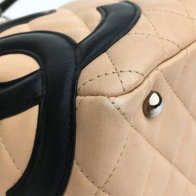 Chanel Cambon Bowling Bag Beige Calfskin SHW