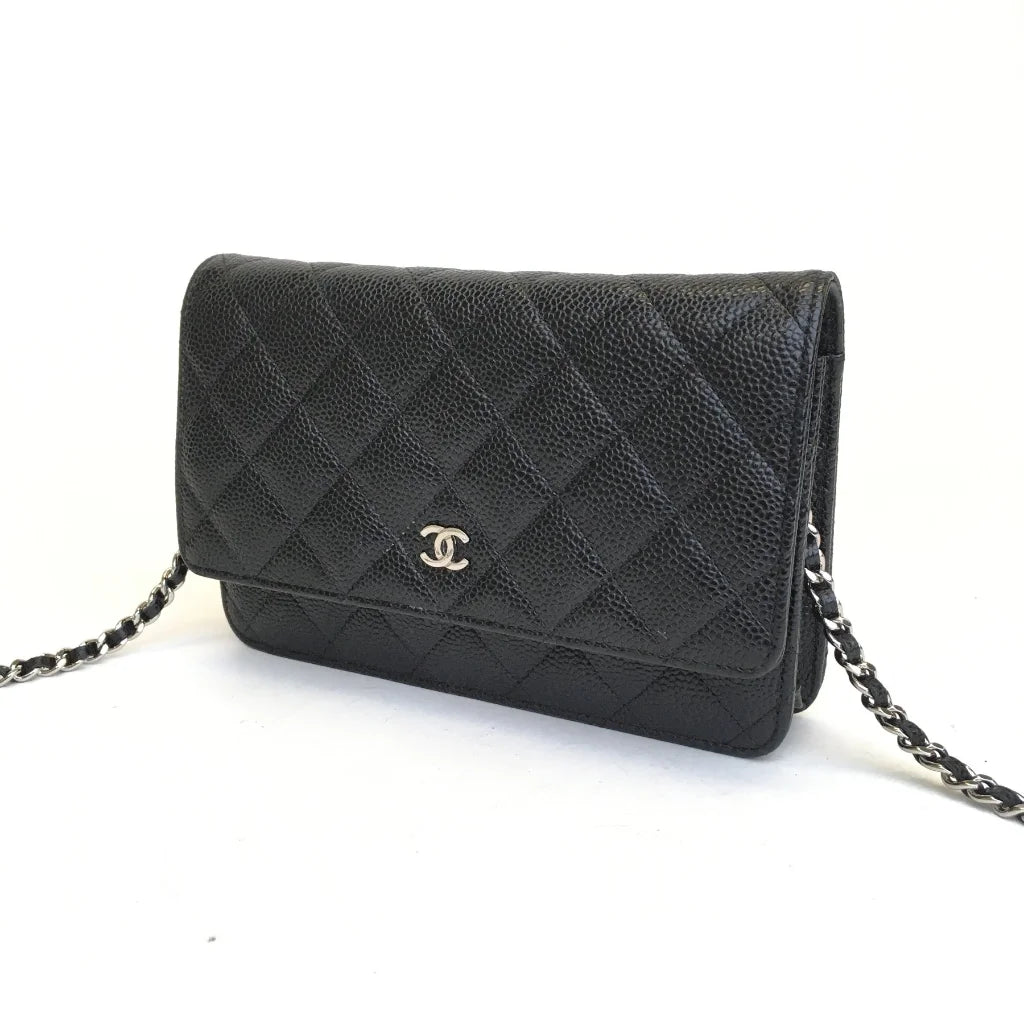 Chanel Wallet On Chain (WOC) Black Caviar SHW