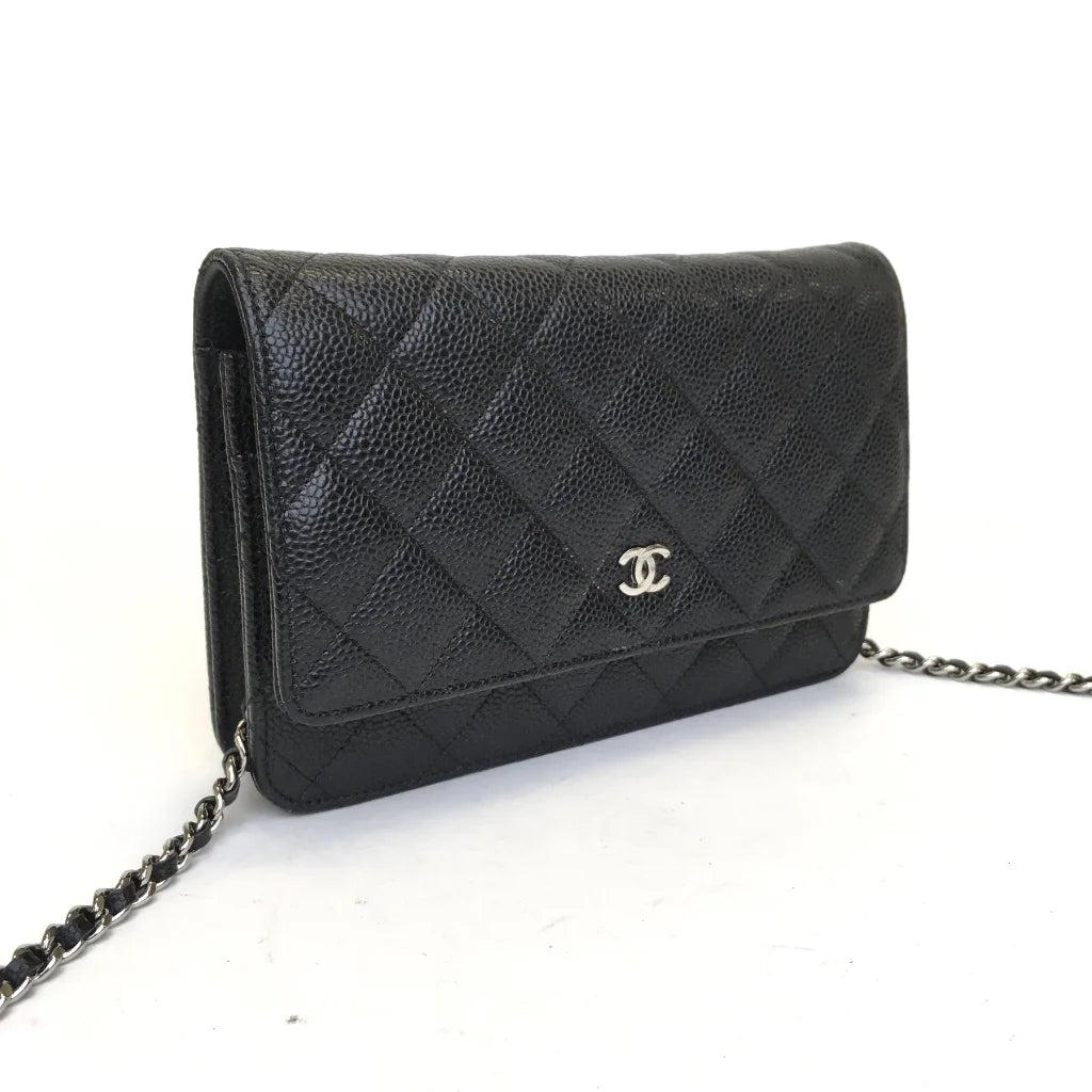 Chanel Wallet On Chain (WOC) Black Caviar SHW