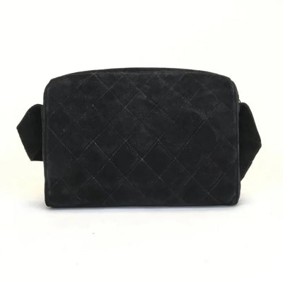 Chanel Vintage Camera Bag Black Suede SHW