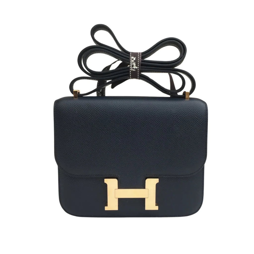 Hermes Constance 18 Blue Indigo Epsom GHW