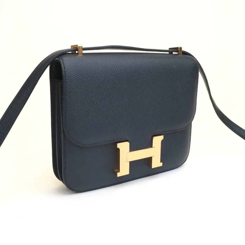 Hermes Constance 18 Blue Indigo Epsom GHW