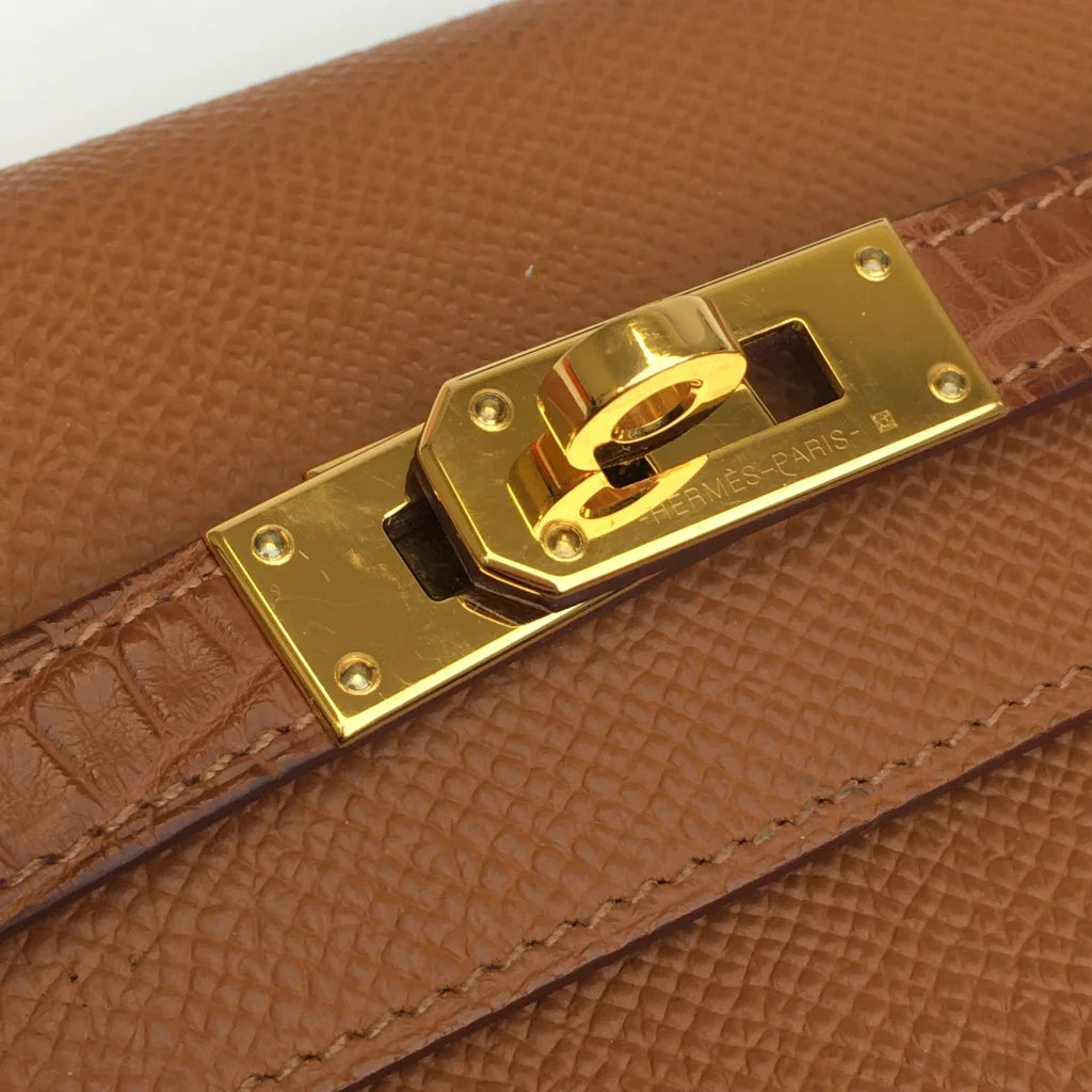 Hermes Kelly Touch Wallet Gold Alligator GHW