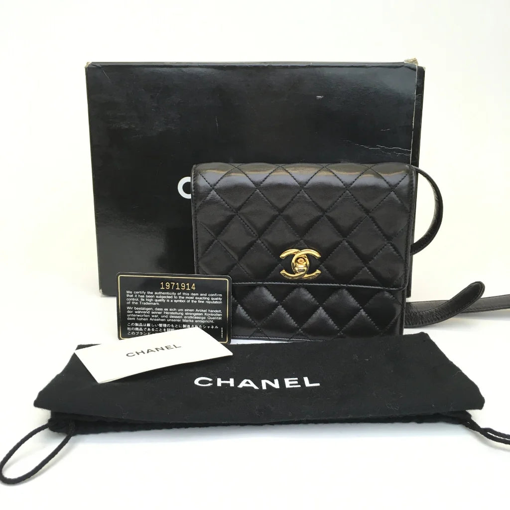 Chanel Vintage Belt Bag Black Lambskin