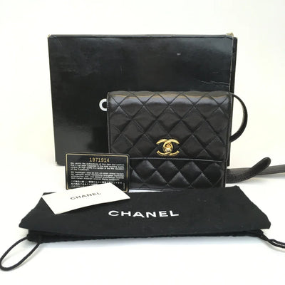 Chanel Vintage Belt Bag Black Lambskin