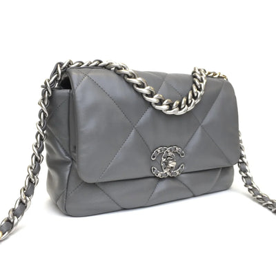 Chanel 19 Flap Small 22A Grey Lambskin