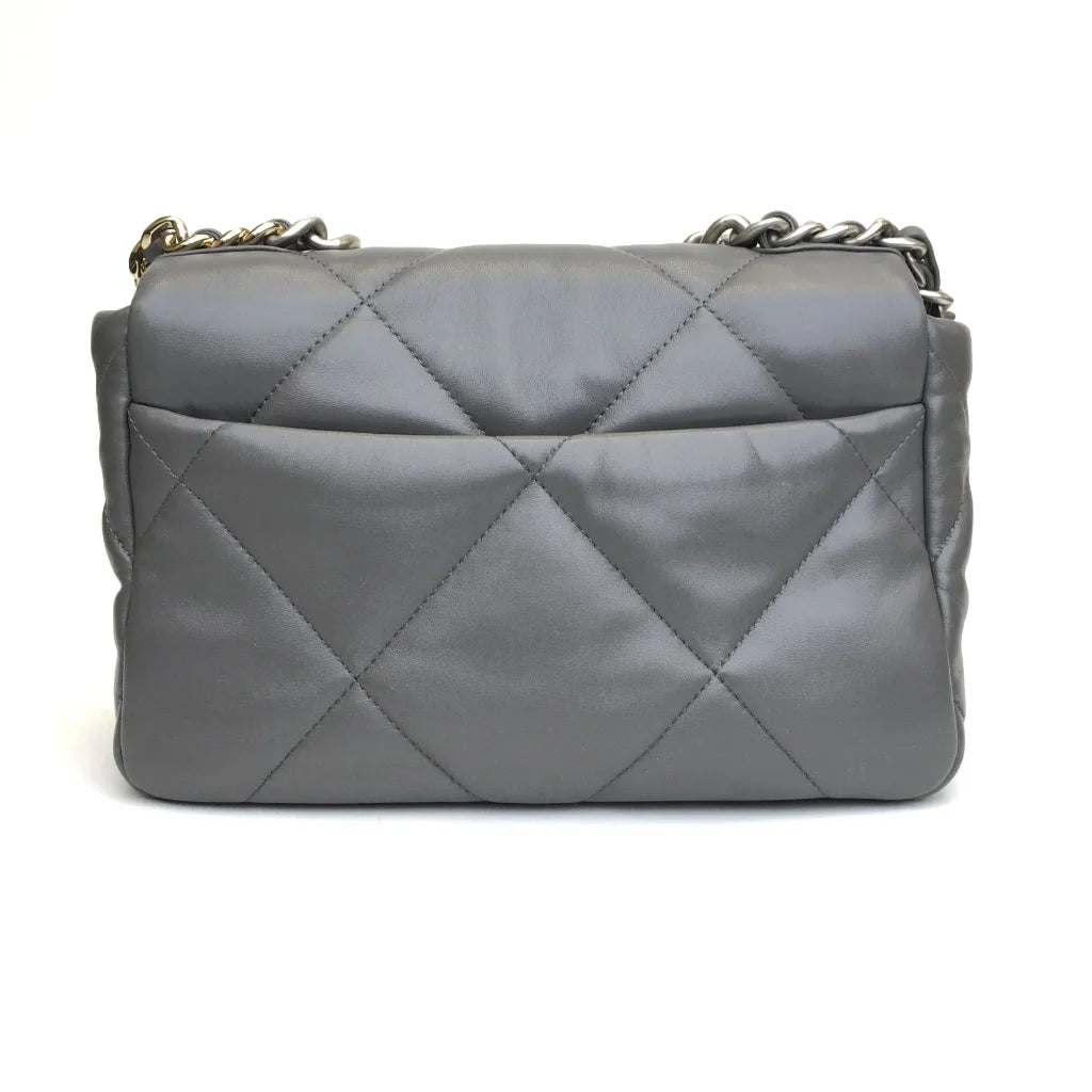 Chanel 19 Flap Small 22A Grey Lambskin