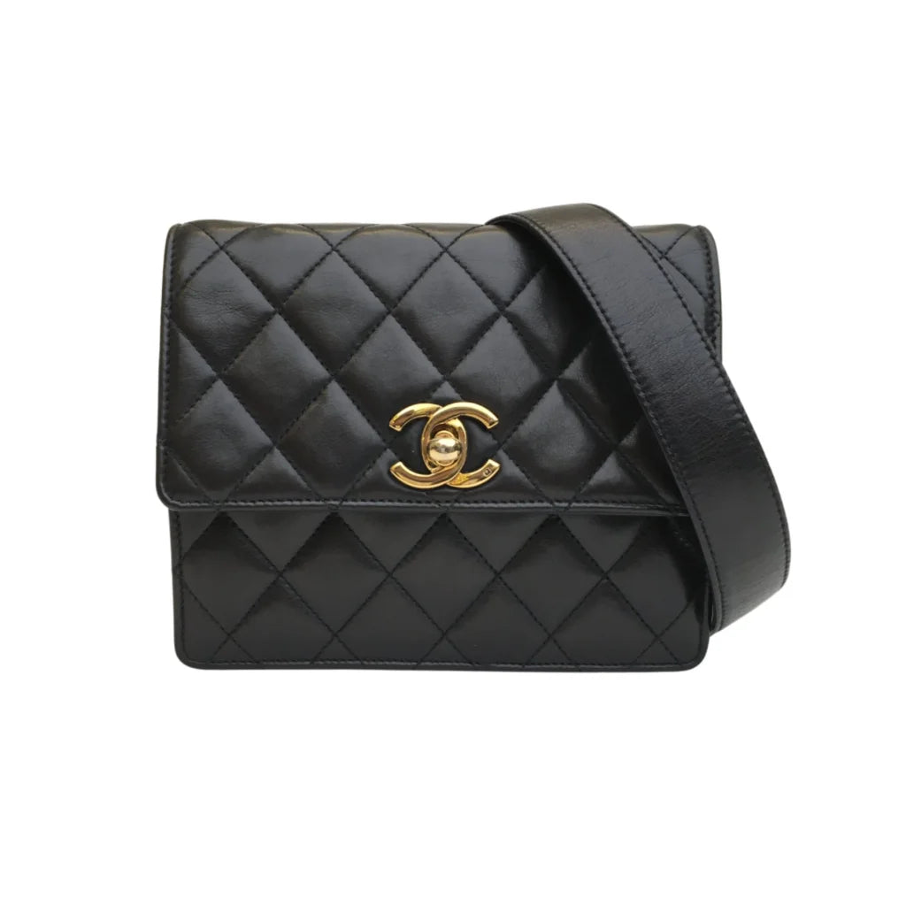 Chanel Vintage Belt Bag Black Lambskin