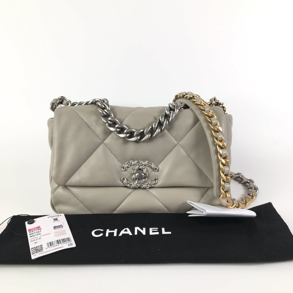 Chanel 19 Flap Small Grey Lambskin