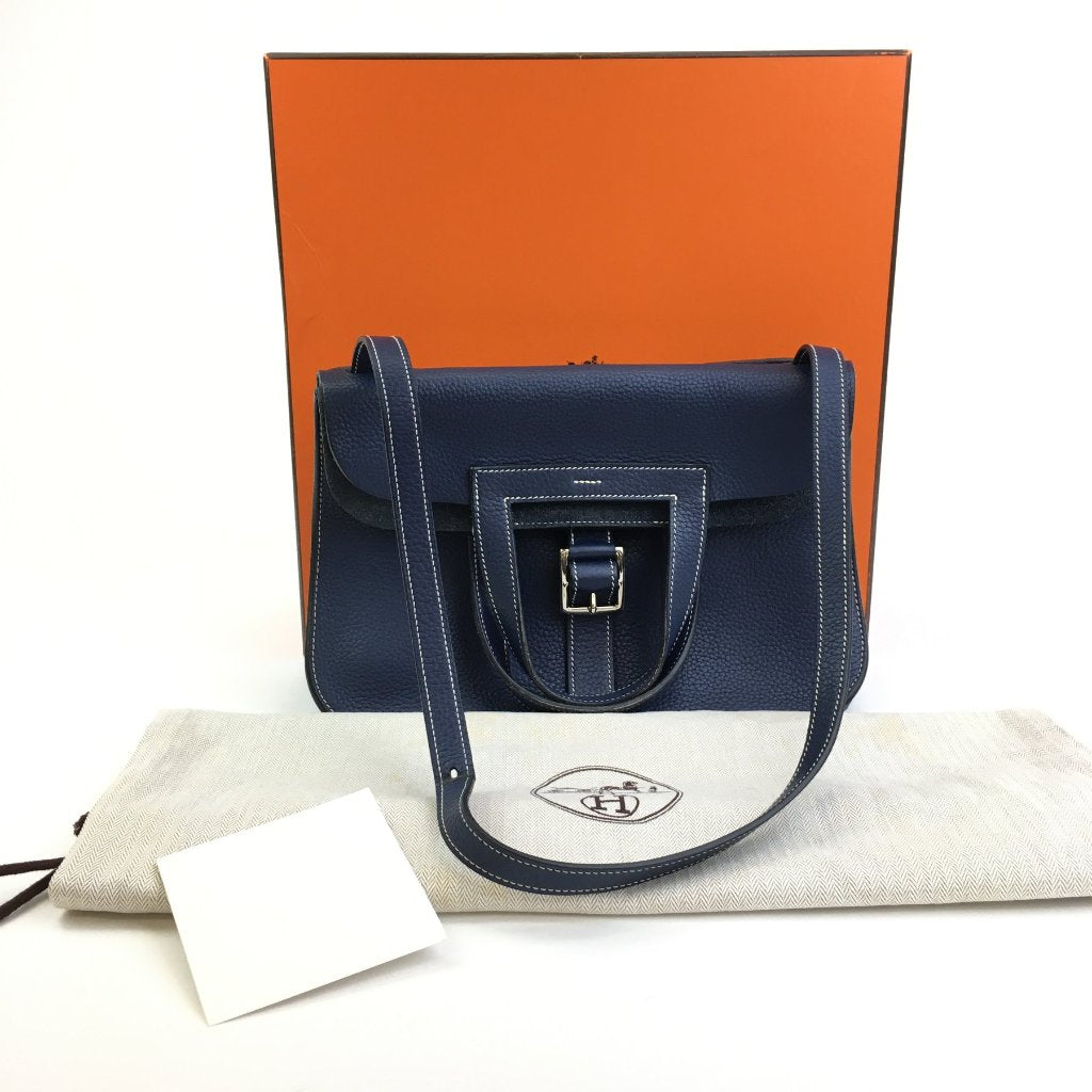 Hermes Halzan 31 Bleu Saphir Clemence