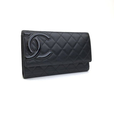 Chanel Cambon Flap Wallet Black Calfskin SHW