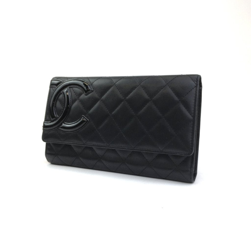 Chanel Cambon Flap Wallet Black Calfskin SHW