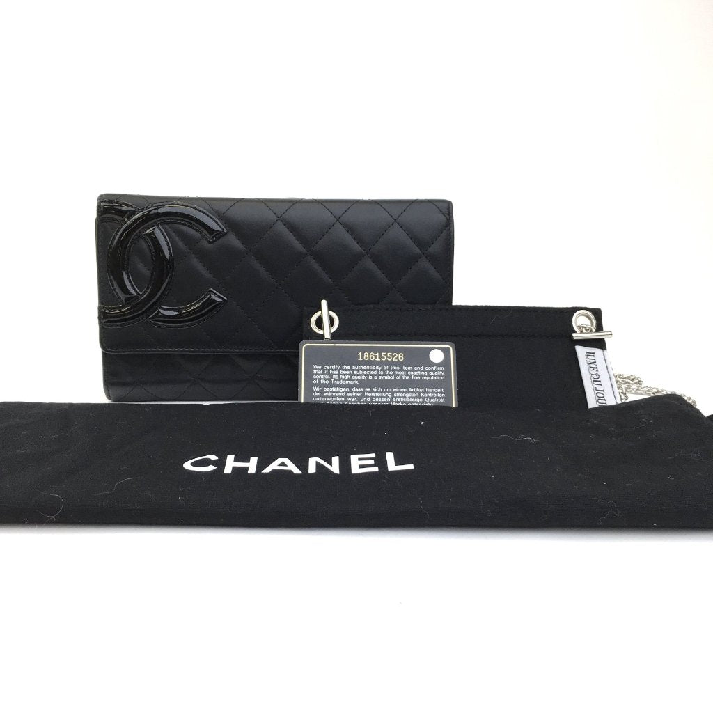 Chanel Cambon Flap Wallet Black Calfskin SHW