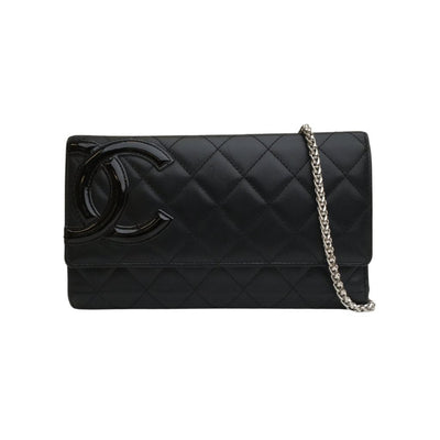 Chanel Cambon Flap Wallet Black Calfskin SHW