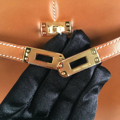 Hermes Padded Kelly 25 Gold Barenia