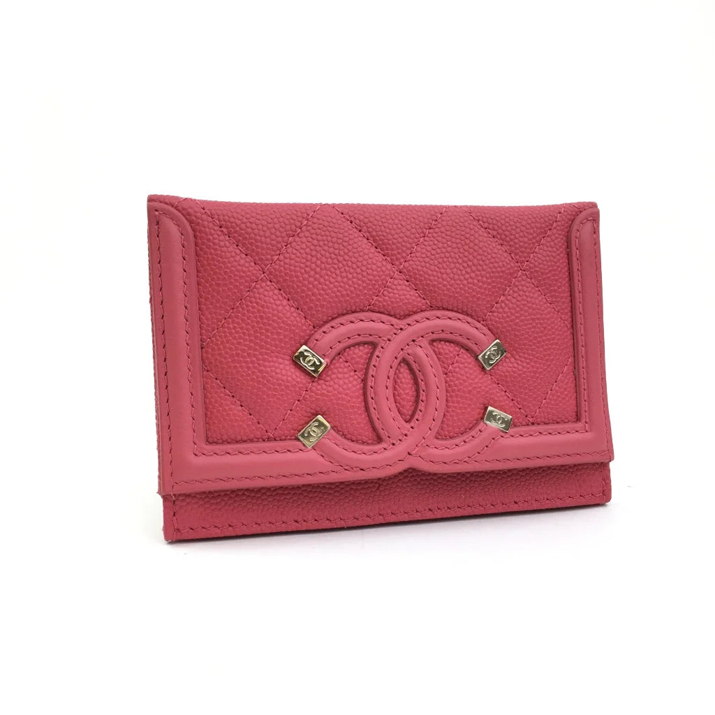 Chanel Cardholder Pink Caviar LGHW