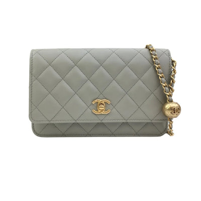 Chanel Pearl Crush Wallet On Chain (WOC) Grey Lambskin GHW