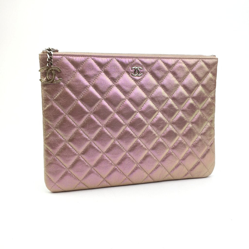 Chanel O Case Large Pink Lambskin SHW