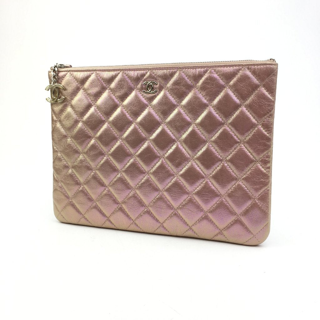 Chanel O Case Large Pink Lambskin SHW