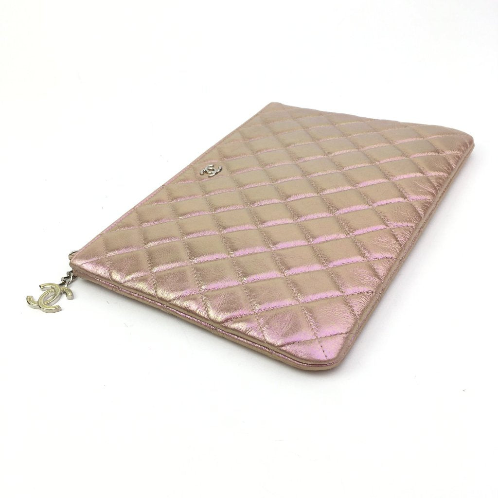 Chanel O Case Large Pink Lambskin SHW