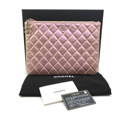 Chanel O Case Large Pink Lambskin SHW