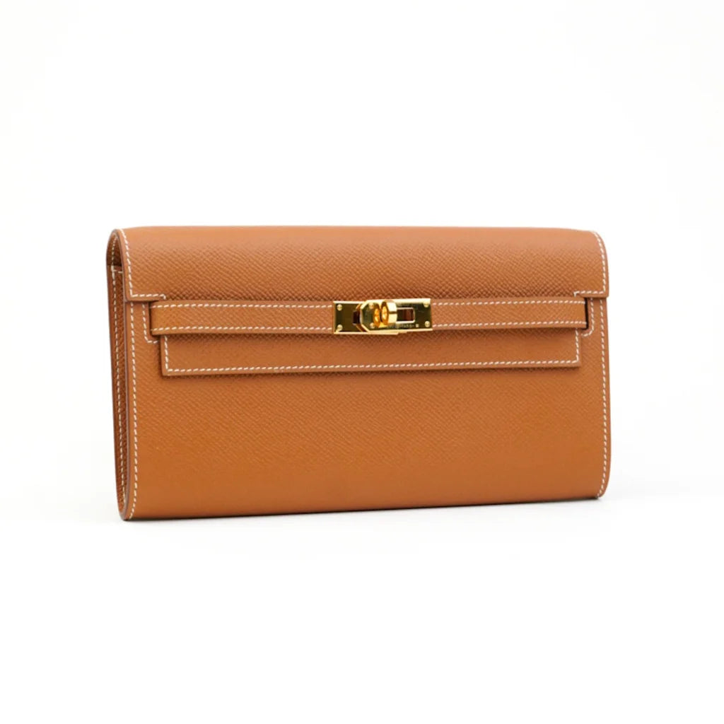 Hermes Kelly To Go Wallet Gold Epsom GHW