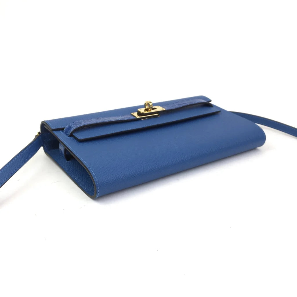 Hermes Kelly To Go Touch Wallet Mykonos Epsom GHW