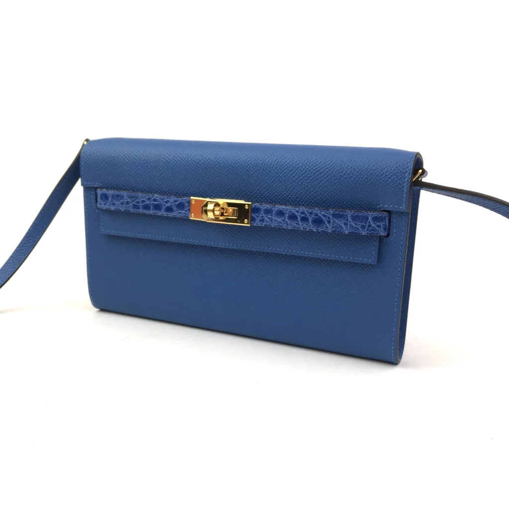 Hermes Kelly To Go Touch Wallet Mykonos Epsom GHW