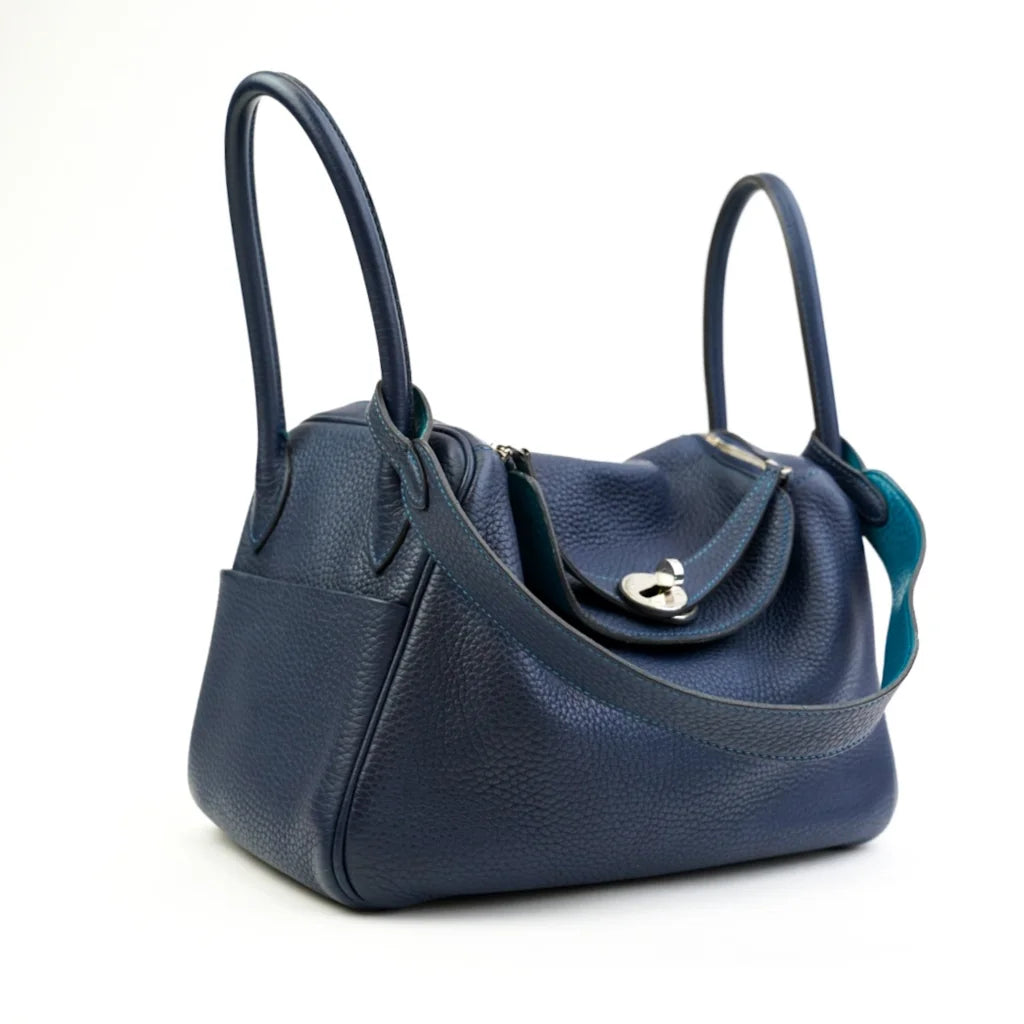 Hermes Lindy 26 Bleu Nuit Clemence PHW