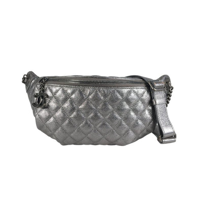 Chanel 15A Belt Bag Metallic Silver Calfskin