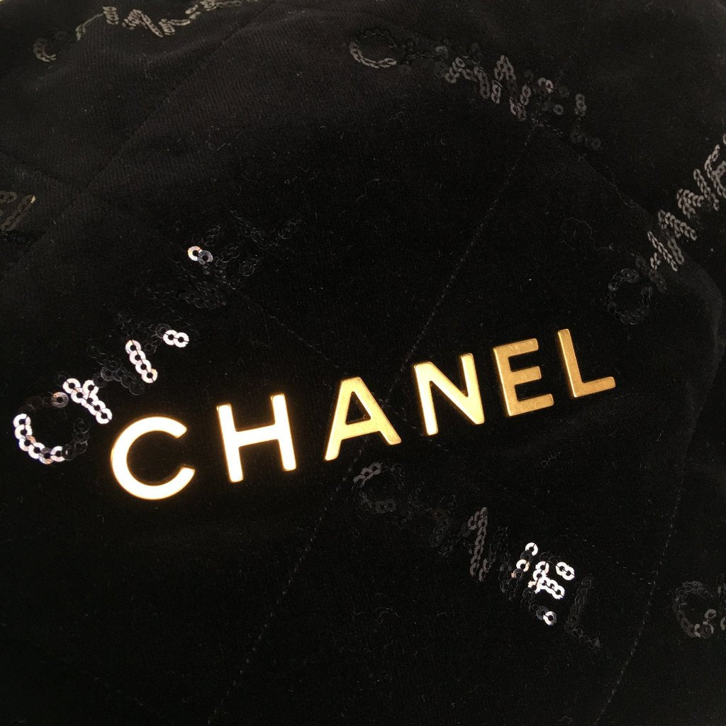 Chanel 22 Hobo Small Black Velvet