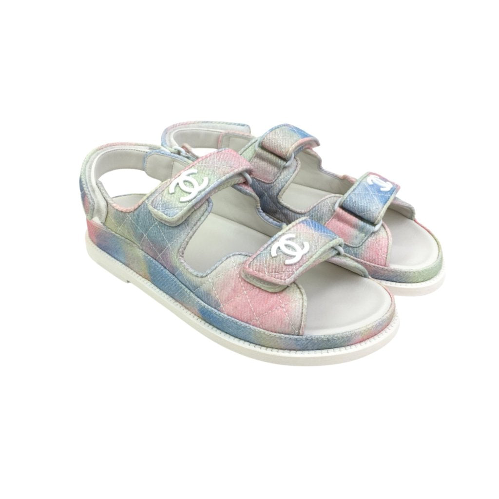 Chanel Rainbow Dad Sandals Sz 37.5