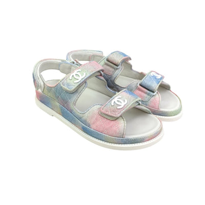 Chanel Rainbow Dad Sandals Sz 37.5