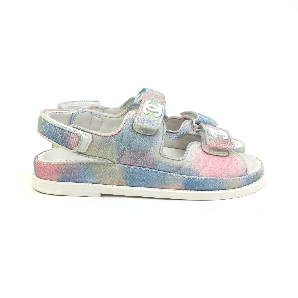 Chanel Rainbow Dad Sandals Sz 37.5