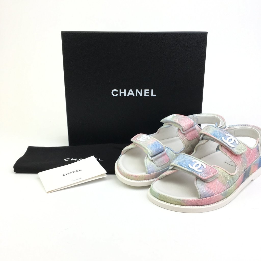 Chanel Rainbow Dad Sandals Sz 37.5