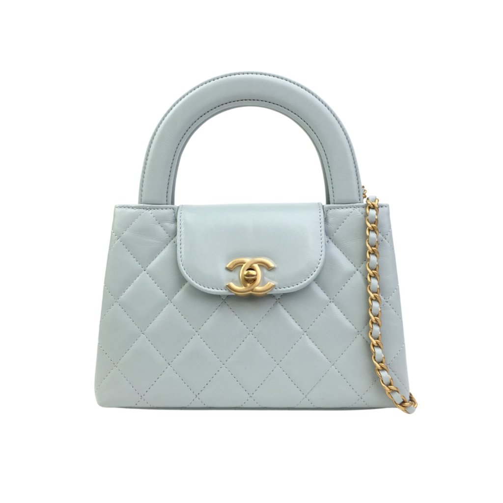 Chanel Kelly Shopping Bag Large Blue Calfskin