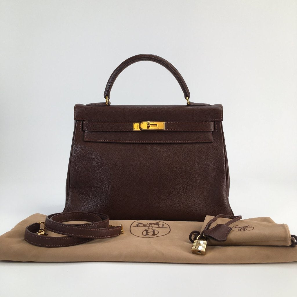 Hermes Kelly 32 Marron D'Inde Clemence