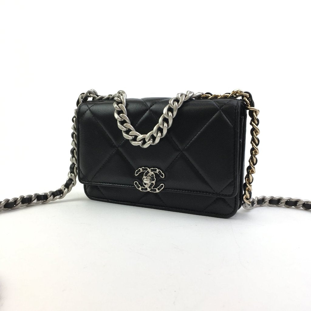 Chanel 19 Wallet on Chain (WOC) Black Lambskin