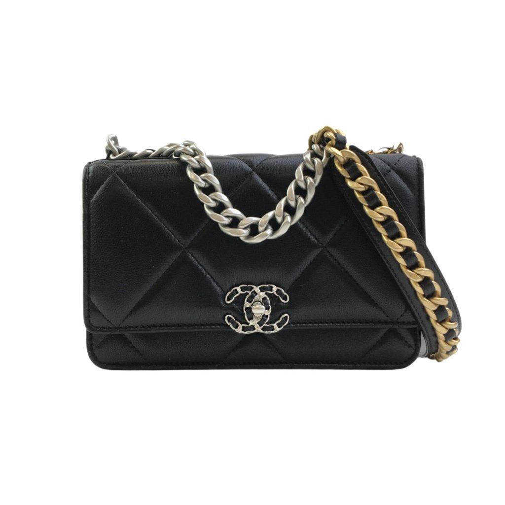 Chanel 19 Wallet on Chain (WOC) Black Lambskin