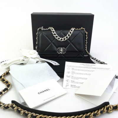 Chanel 19 Wallet on Chain (WOC) Black Lambskin