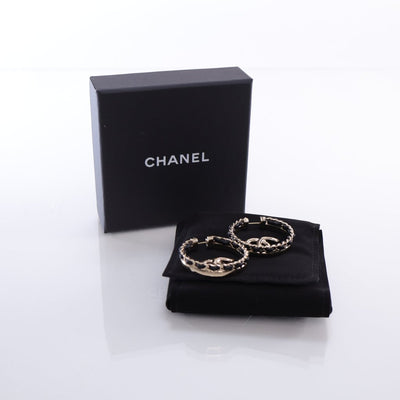 Chanel CC Braided Hoop Earrings